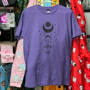 Purple Graphic T-Shirt with Mystical Design-Gildan Softstyle